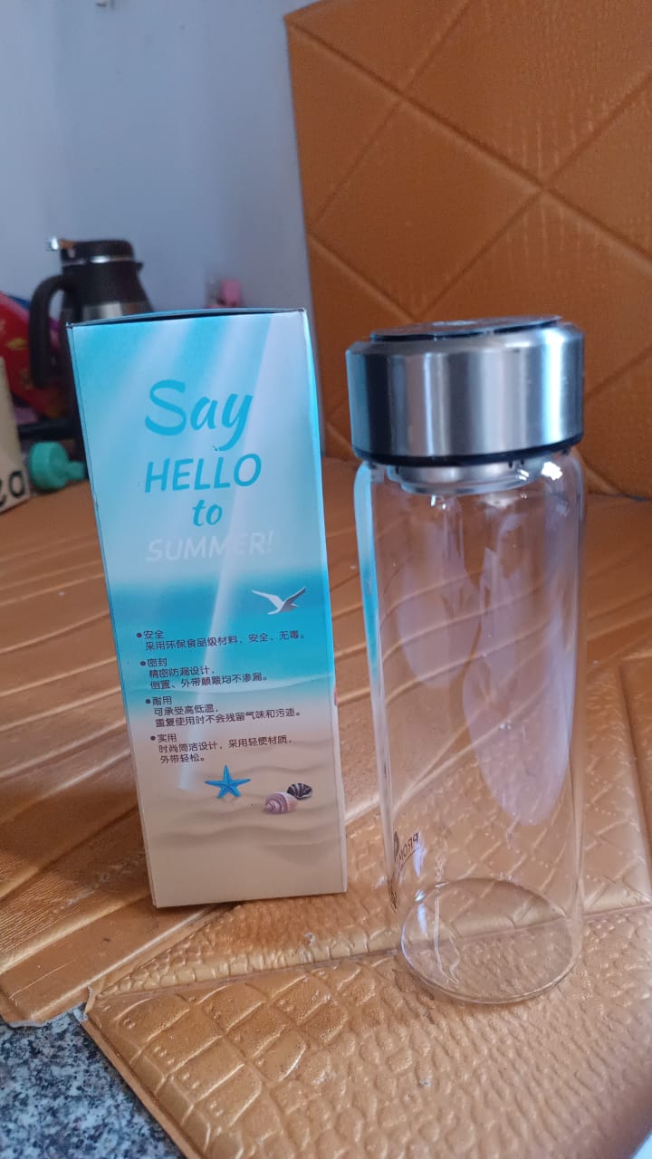 Outdoor sport Glass water bottle  With Steel Lid / 500 ML Approx) Outdoor sport Glass water bottle  With Steel Lid / 500 ML Approx)